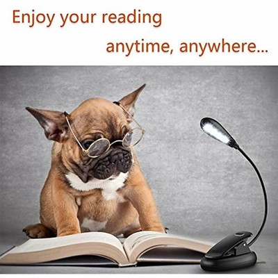 Rechargeable Book Light For Reading Bed At Night, Clip On Kids - 4 LED With 2 AC