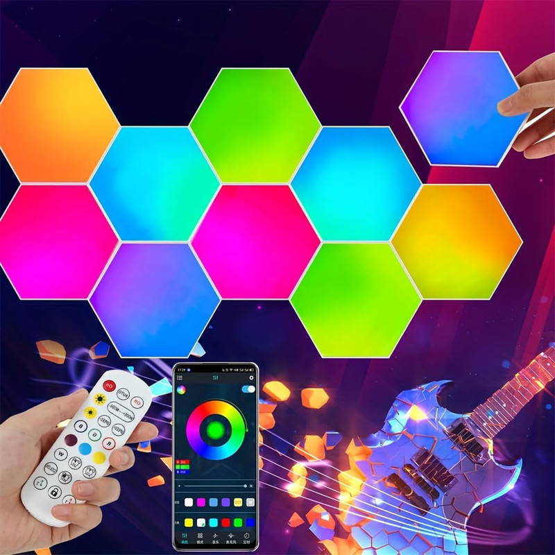 Hexagon Lights, Smart LED Wall Panels with APP, DIY Modular