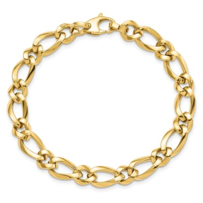 Pre-owned Superdealsforeverything Leslie's Real 14kt Polished Fancy Link 7.5in Chain Bracelet; 7.5 Inch In Yellow