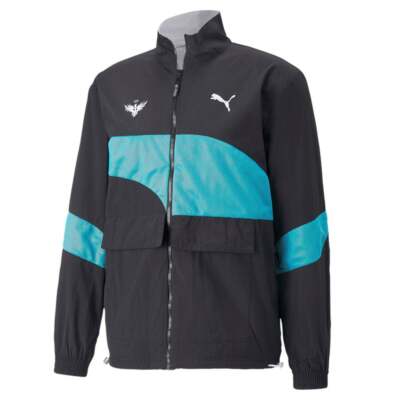 

Puma Melo Clyde Full Zip Jacket Мужская черная повседневная спортивная верхняя одежда 53799701, Черный, Puma Melo Clyde Full Zip Jacket