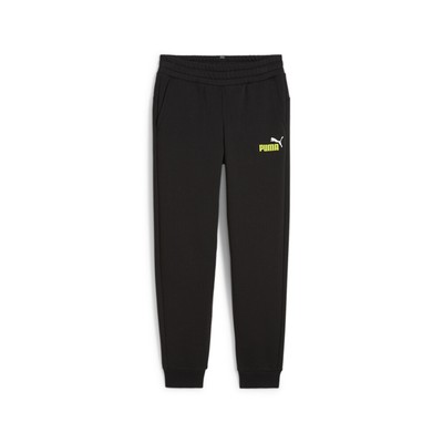 Брюки с двухцветным логотипом Puma Essentials для мальчиков, черные повседневные спортивные штаны 5869