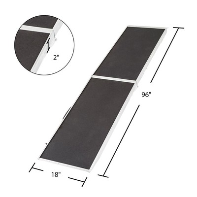 8' Portable Extra Wide Folding Dog Ramp 250lb Capacity