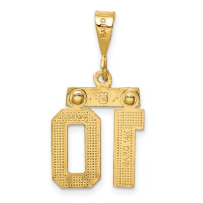 Pre-owned Superdealsforeverything Real 14kt Yellow Gold Small Diamond-cut Number 10 Charm