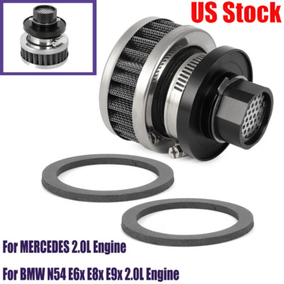 For BMW N54 2 Prong Oil Fill Cap One-Way Cover Crankcase Breather E6x E8x E9x US