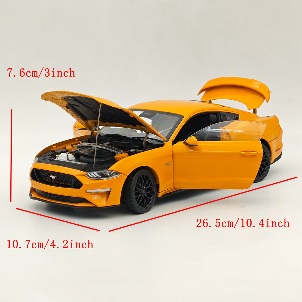 DM 1/18 Model Replicas Ford Mustang GT 2019 Orange Fury RHD