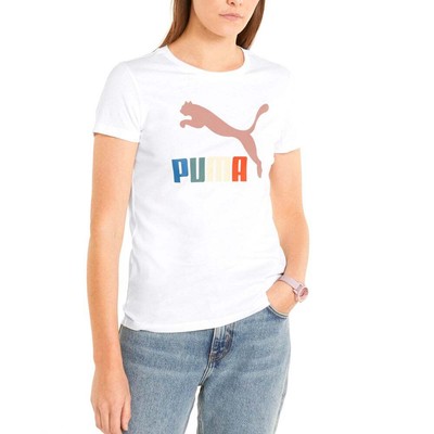 

Футболка Puma Classics Logo Interest Женская Белая Повседневная Топы 534705-02, Белый