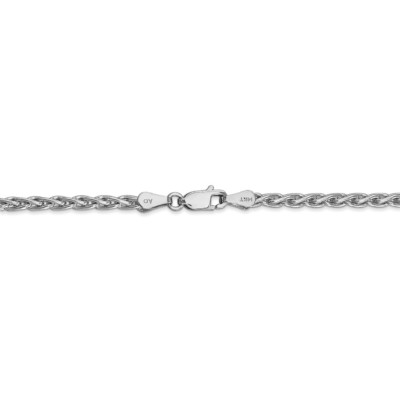 Pre-owned Superdealsforeverything Real 14kt White Gold 7 Inch 4mm Parisian Wheat With Lobster Clasp Chain Bracelet