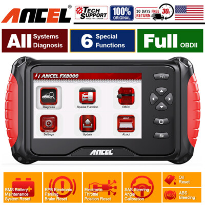  ANCEL FX8000 Full System OBD2 Scanner Diagnostic Tool ABS SRS TPMS Code Reader
