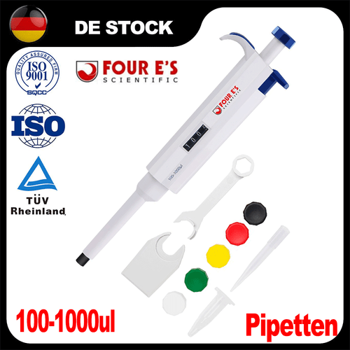 FOUR E'S 100-1000ul Micropipetten Laborpipetten Einkanalpipette Transferpipette