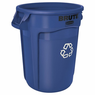 Rubbermaid 20 gal Blue Plastic Brute  Recycling Container - 19 1/2''Dia x 22