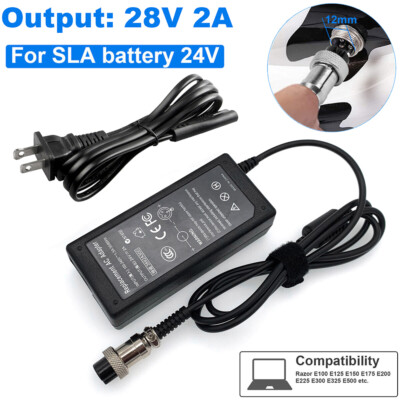 28V 2A Charger Power Adapter For Electric Bike E-bike Scooter Lead Acid Battery