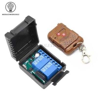 DC 12V 2CH Channel Wireless RF Remote Control Switch Transmitter+ Receiver Relay