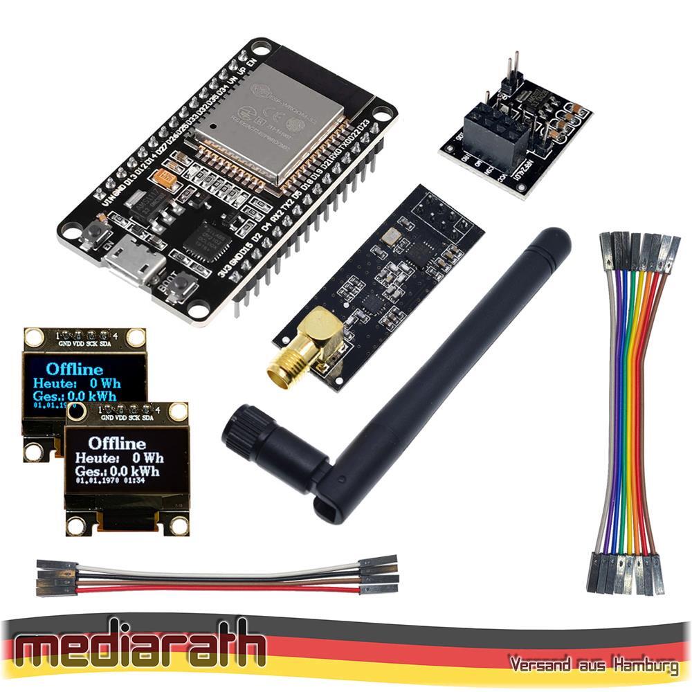 OpenDTU Hoymiles DIY Kit Display SSD1306 ESP32 NRF24L01+ Antenne Socket Kabel