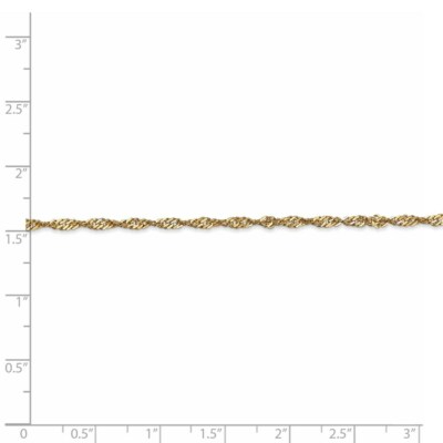 Pre-owned Superdealsforeverything Real 14kt Yellow Gold 1.9mm Singapore Chain; 16 Inch; Lobster Clasp
