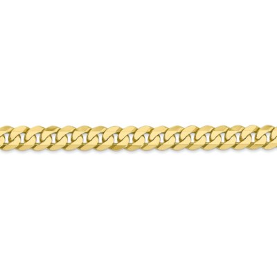 Pre-owned Skyjewelers Real 10kt Yellow Gold 6.25mm Flat Beveled Curb Chain; 20 Inch; Lobster Clasp