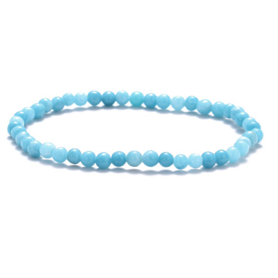 Gemstone Healing Crystal Larimar Quartz Bead Stone Bracelet 4 6 8 10mm 