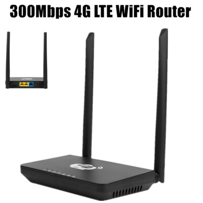 300Mbps 4G LTE WiFi Router Wireless Internet Router w/ SIM Card Slot Black H6S0