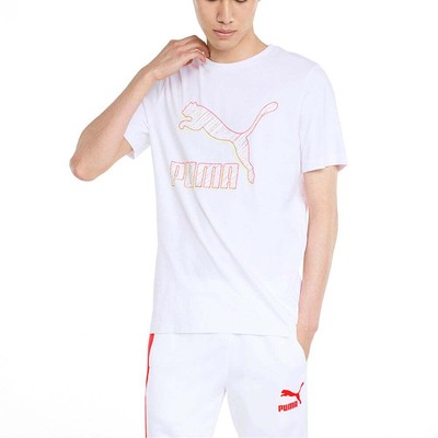 

Puma Classics Logo Футболка с круглым вырезом и коротким рукавом мужская белая спортивная повседневная 530, Белый, Puma Classics Logo Crew Neck Short Sleeve T-Shirt