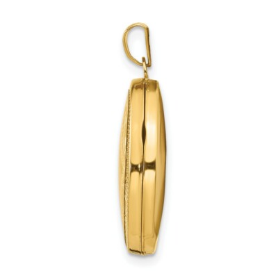 Pre-owned Skyjewelers Real 14kt Yellow Gold Diamond-shaped Design Oval Locket