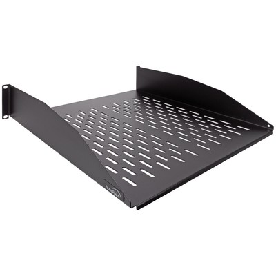 Cantilever Server Shelf Vented Shelves Relay Rack Mount 19'' 2U Black 18'' deep