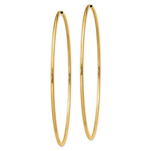 Pre-owned Goldia 14k 1.5mm Polished Round Endless Hoop Earrings In Yellow