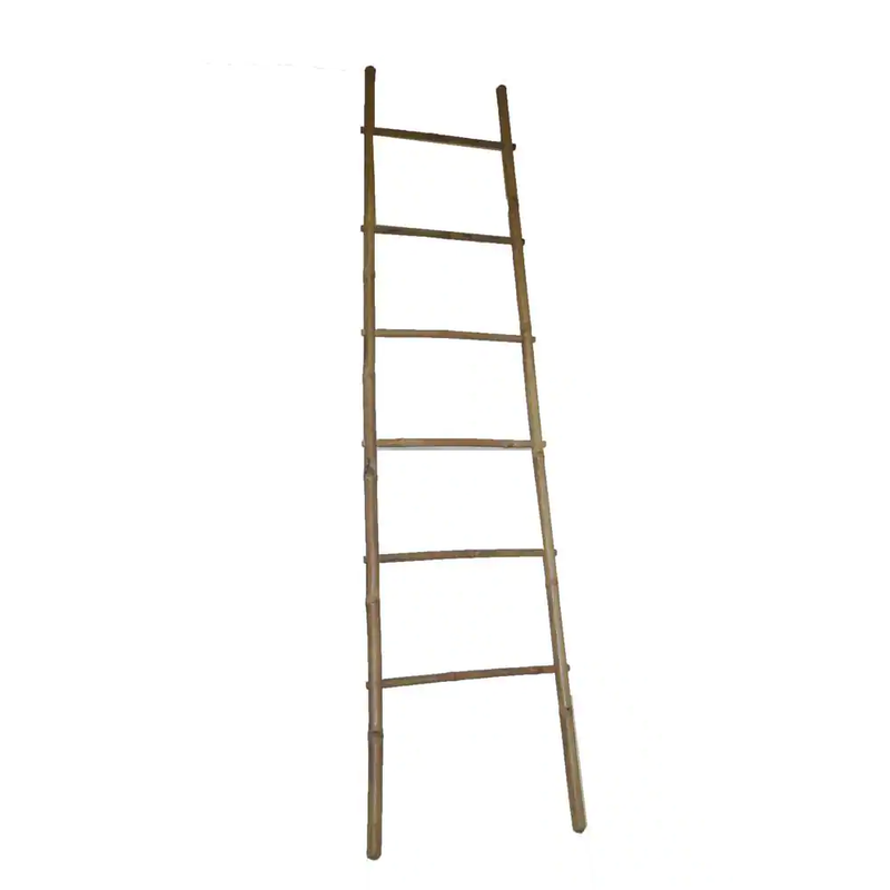 6 Ft. H 5-Bar Ladder Rack Hand-Crafted with Solid Bamboo