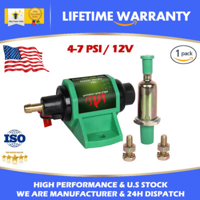 12D Micro Electric Diesel Fuel Pump Universal 5/16 inch Inlet 12V 35 GPH 5-9PSI