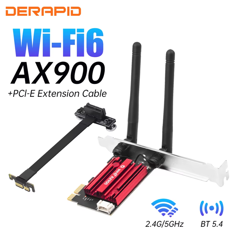 WiFi 6 Network Card PCIe X1 Dual-Band Wireless 2.4G/5GHz 5.4 Wi-Fi6 Bluetooth Hi