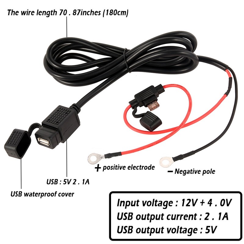 2.1A USB Motorrad Ladegerät Steckdose Buchse Power Adapter 12V-24V Wasserdicht