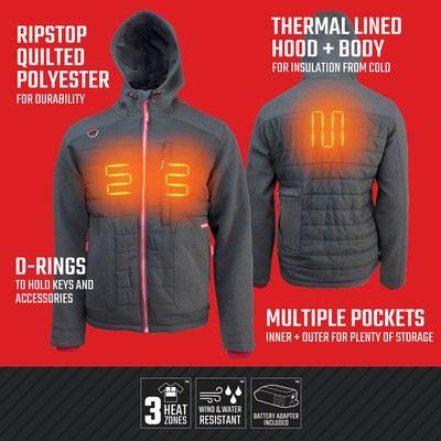 Pre-owned Craftsman Cmxcgraj10gd1-2x 20v Men's Hybrid Heated Jacket (2 Ah) - 2xl, Blk In Black