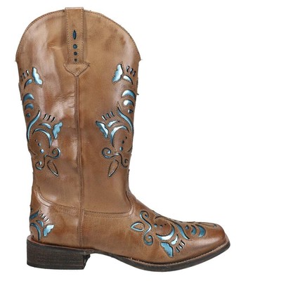 Roper Belle Metallic Square Toe Cowboy Womens Brown Casual Boots 09-021-0901-25