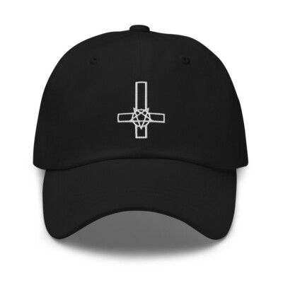 Pentacross Inverted Pentagram Cross Embroidered Baseball Cap