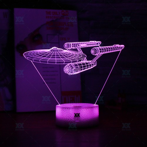 Star Trek Uss Enterprise 3d Led Night Light Table Desk Lamp Xmas