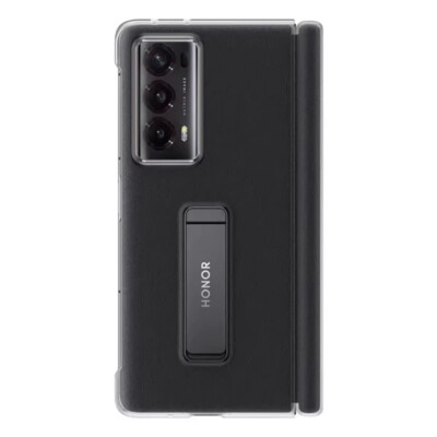 Original For HONOR Magic Vs2 Smart View Back Case Cover Luxury PU Leather Stand