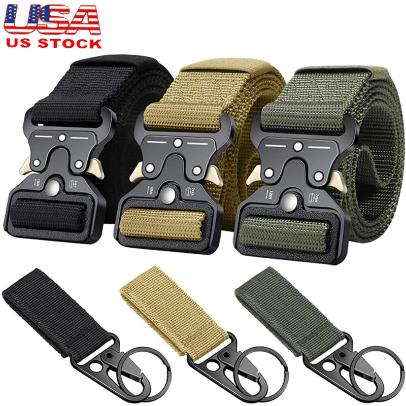 Tactical Belt Casual Military for Men Army Work Pants Waistband Quick Release US