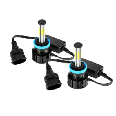 6-Sided H11 H9 H8 6500K LED Headlight Bulbs Kit Super Bright White High/Low Beam