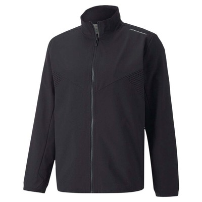 

Puma Porsche Design Woven Tech FullZip Jacket Mens Size  Casual Athletic Oute, Черный, Puma Porsche Design Woven Tech FullZip Jacket