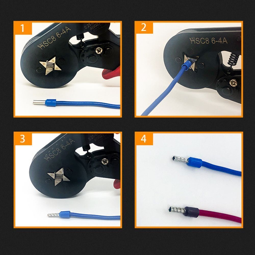 USA Terminal Cable Wire Connector Plier Block Cord Tube Suit Crimping Sleeve