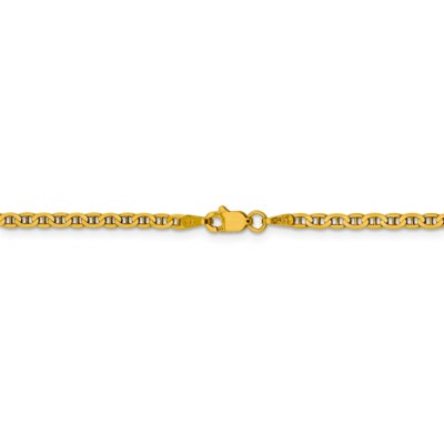 Pre-owned Superdealsforeverything Real 14kt Yellow Gold 18 Inch 2.4mm Concave Anchor With Lobster Clasp Chain