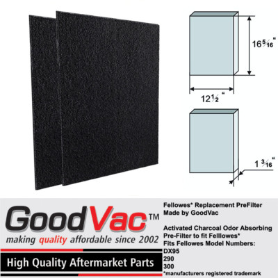 GoodVac Carbon Prefilters For Fellowes Aeramax 300 290 DX95 Filter 