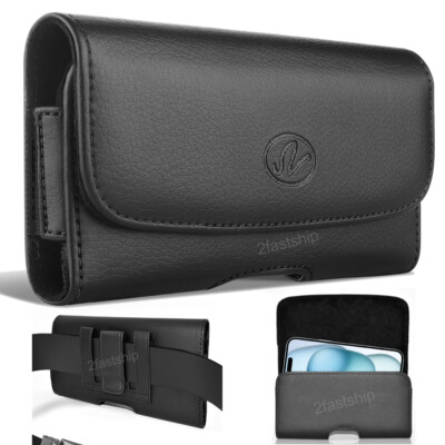 For Motorola Moto G / G Play / G Power / G Stylus / Pure Leather Case Clip Pouch