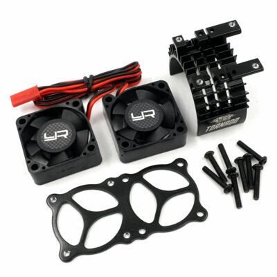 Yeah Racing YA-0643BK Alum 540/550 Motor Heat Sink w/ Twin Tornado HS Fan Black