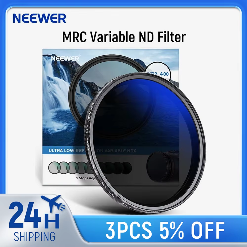 MRC Variable ND Filter ND2-ND400, Neutral Density Adjustable ND Filter Multi Lay