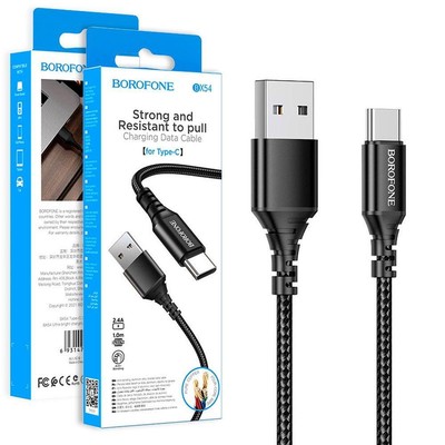 BOROFONE (BX54) 1M 2.4A USB Type C Fast Charging Charger Data Sync Cable