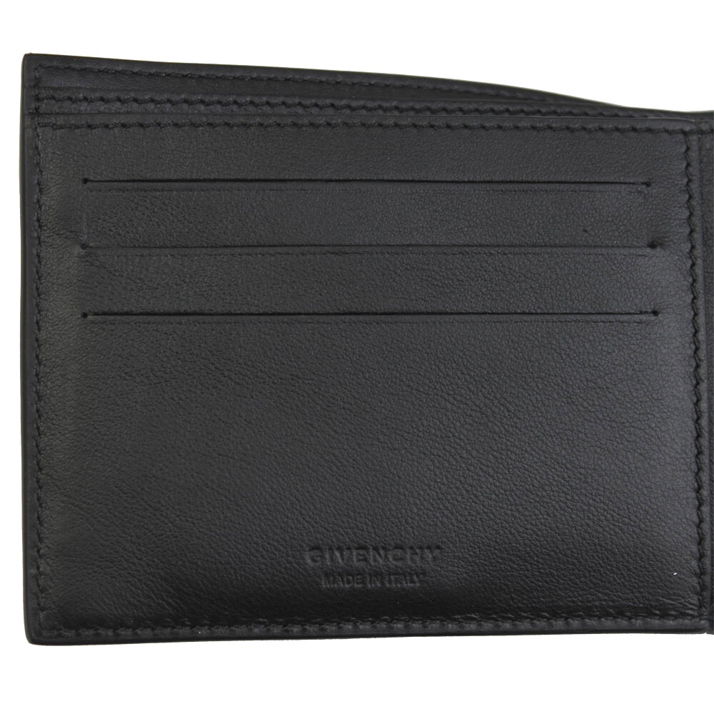 Pre-owned Givenchy Brand  Mens Black Leather Bifold Wallet Bk6012k0gk 016