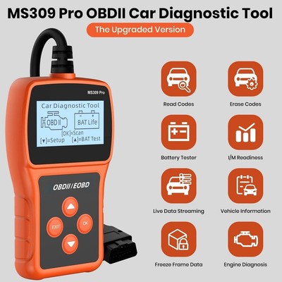 Automotive OBD2 Scanner Fault Code Reader Check Engine Diagnostic Tool MS309 Pro