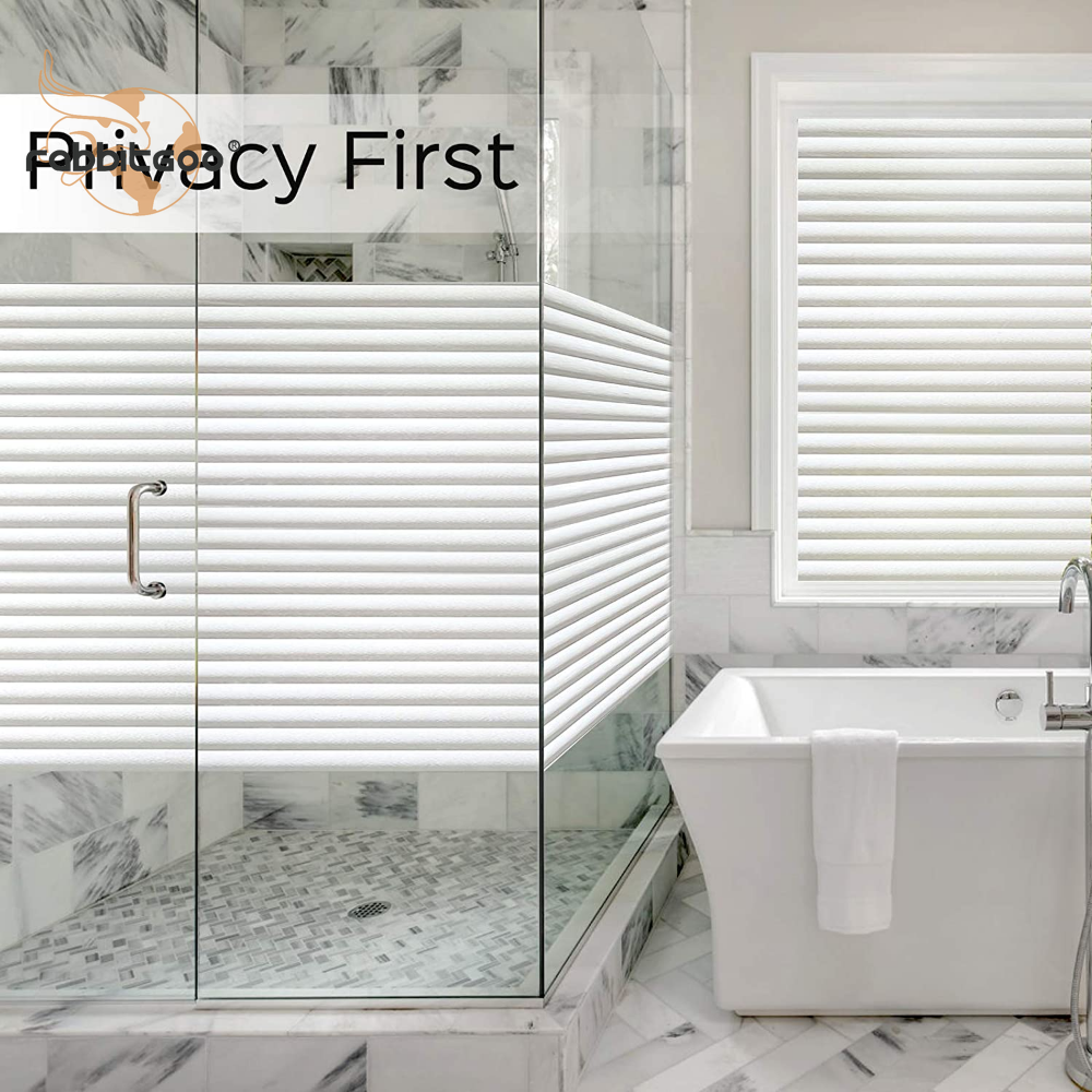 rabbitgoo Window Privacy Film Frosted Blinds Static Cling Anti-UV for Bathroom