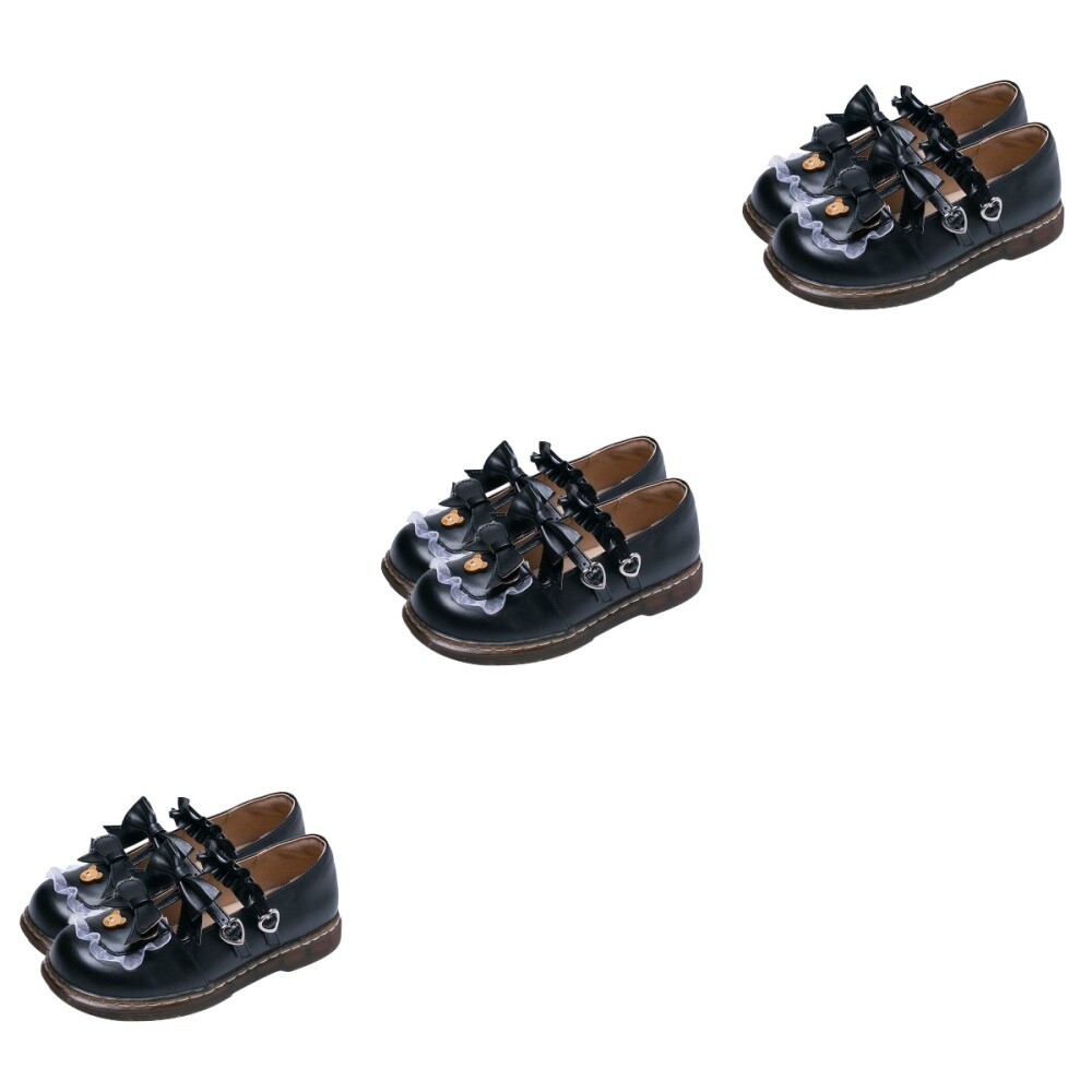 MARKENLOS 3 PAARE ENTZÜCKENDE MÄDCHENSCHUHE JAPANISCHE LOLITA-STIL SCHUHE MODE BOWKNOT