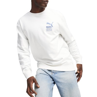 Puma Classics Бренд Love Рубашка с круглым вырезом и длинным рукавом мужские белые повседневные топы 6243
