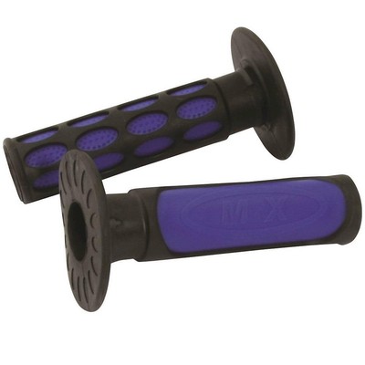 BikeIt Motocross Grips 2 Tone MX Motorcross Off Road Bike Grips Blue Black